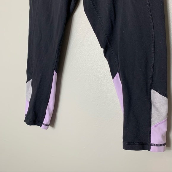 Lululemon | Lavender and Black Capris | Size 8 - Picture 6 of 8